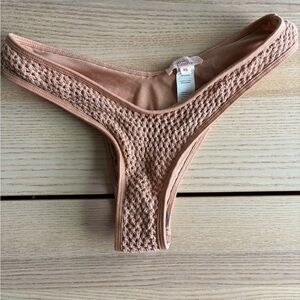 Camila Coelho Textured Nude Bikini Bottom